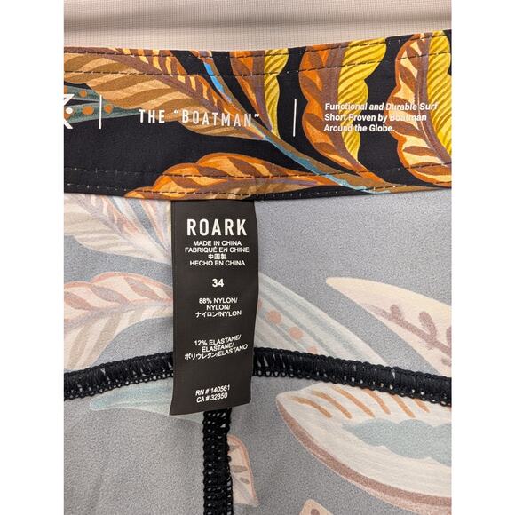 NWT Roark Roark Boatman 2.0 Boardshorts 17" in Baroque Black size 34 - Picture 7 of 7